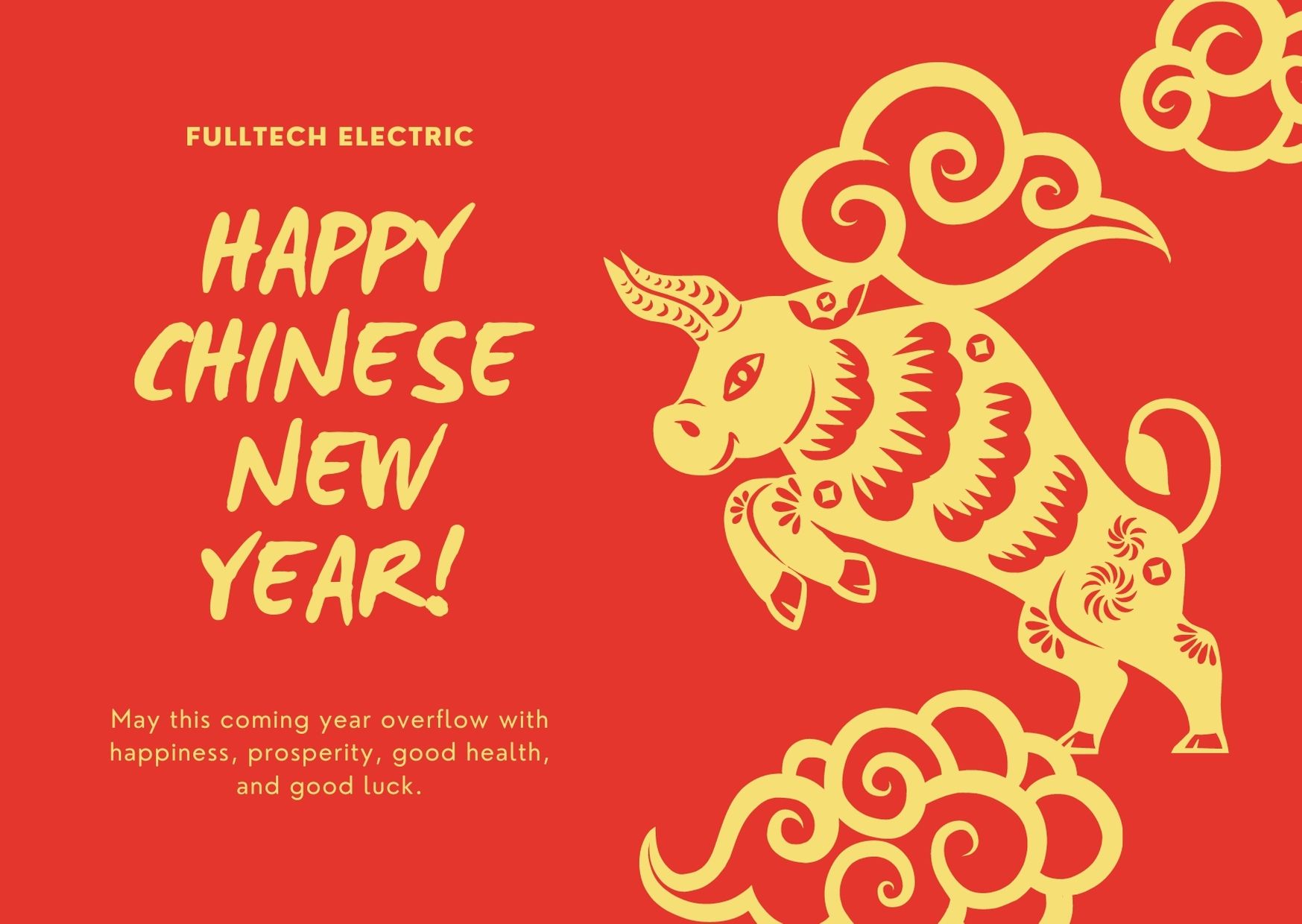 Chinese New Year Holidays (Feb. 10th - Feb. 16th, 2021) - Fulltech Electric