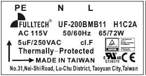 external rotor fan label